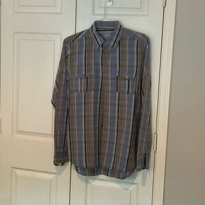 Takel long sleeve brown/blue plaid button shirt 
25.38.09EB